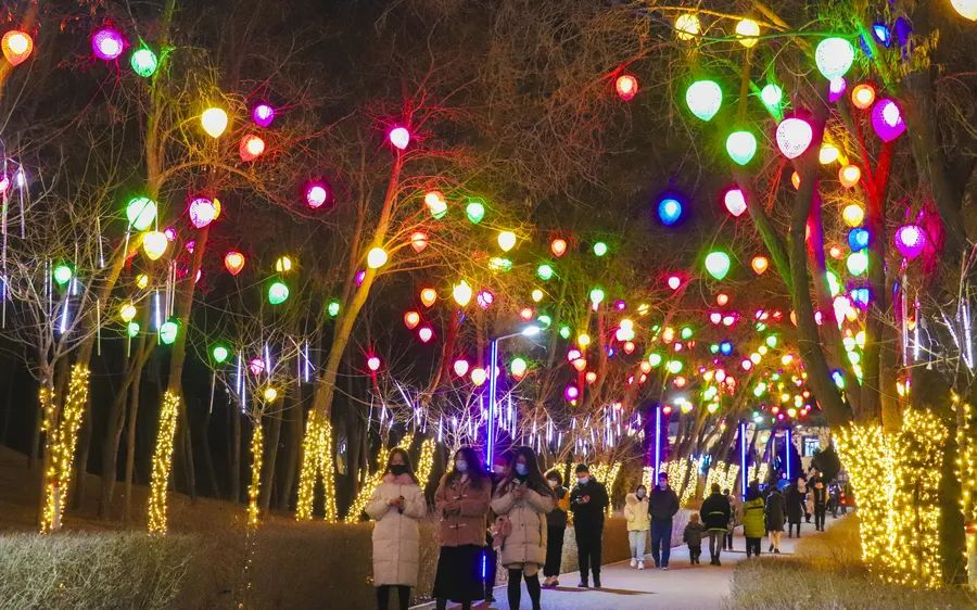 长春市南湖公园春节亮化实景